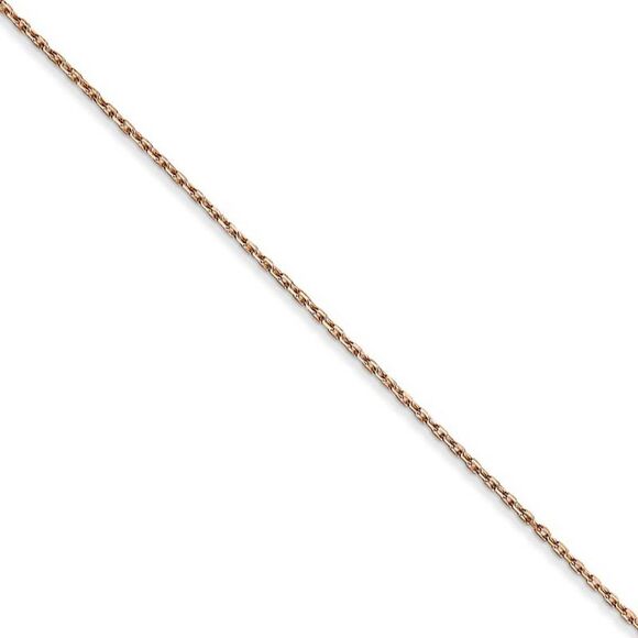 0.8mm 14k Rose Gold Solid Diamond Cut Cable Chain Necklace, 22 Inch - Picture 1 of 7